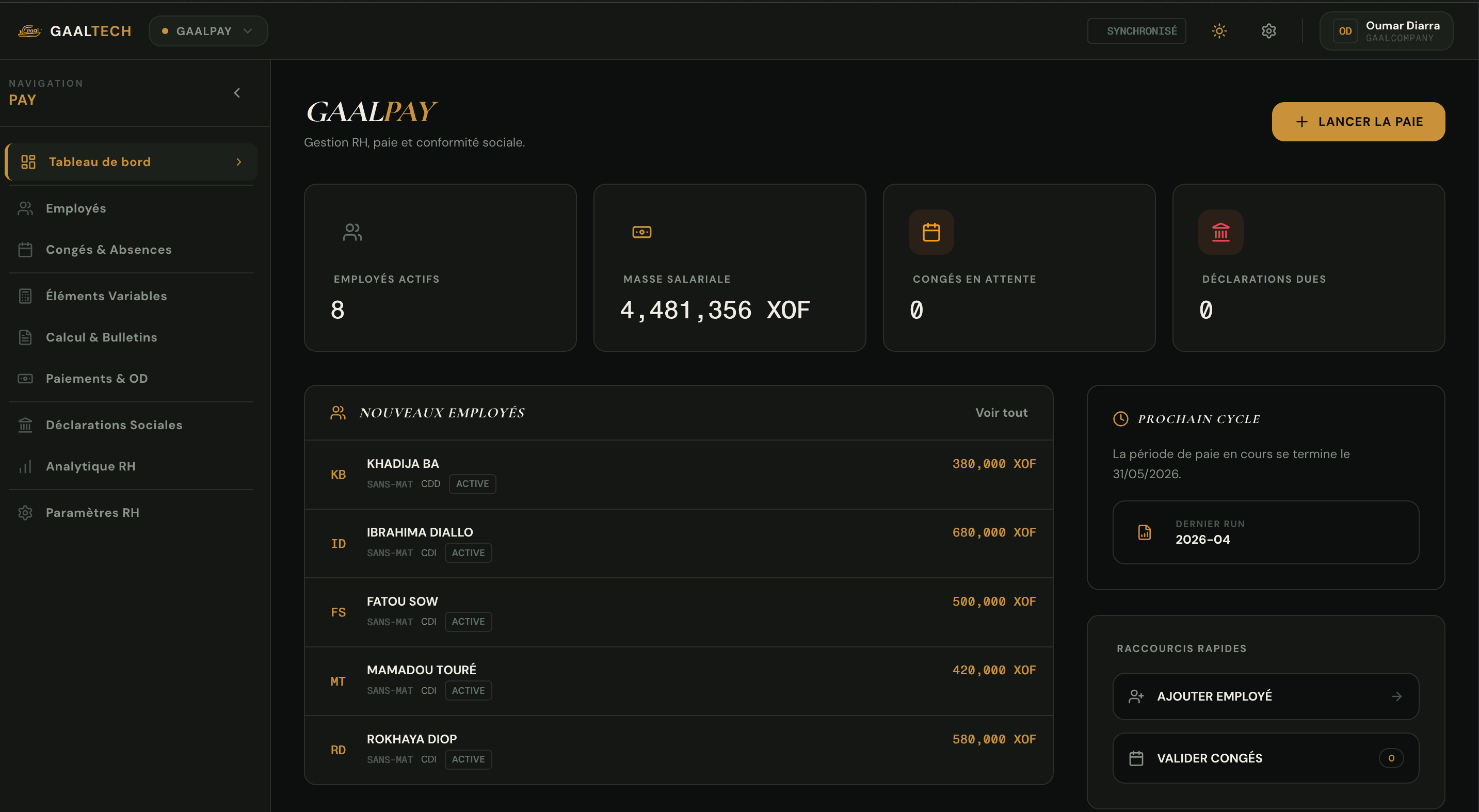 Interface GaalPay